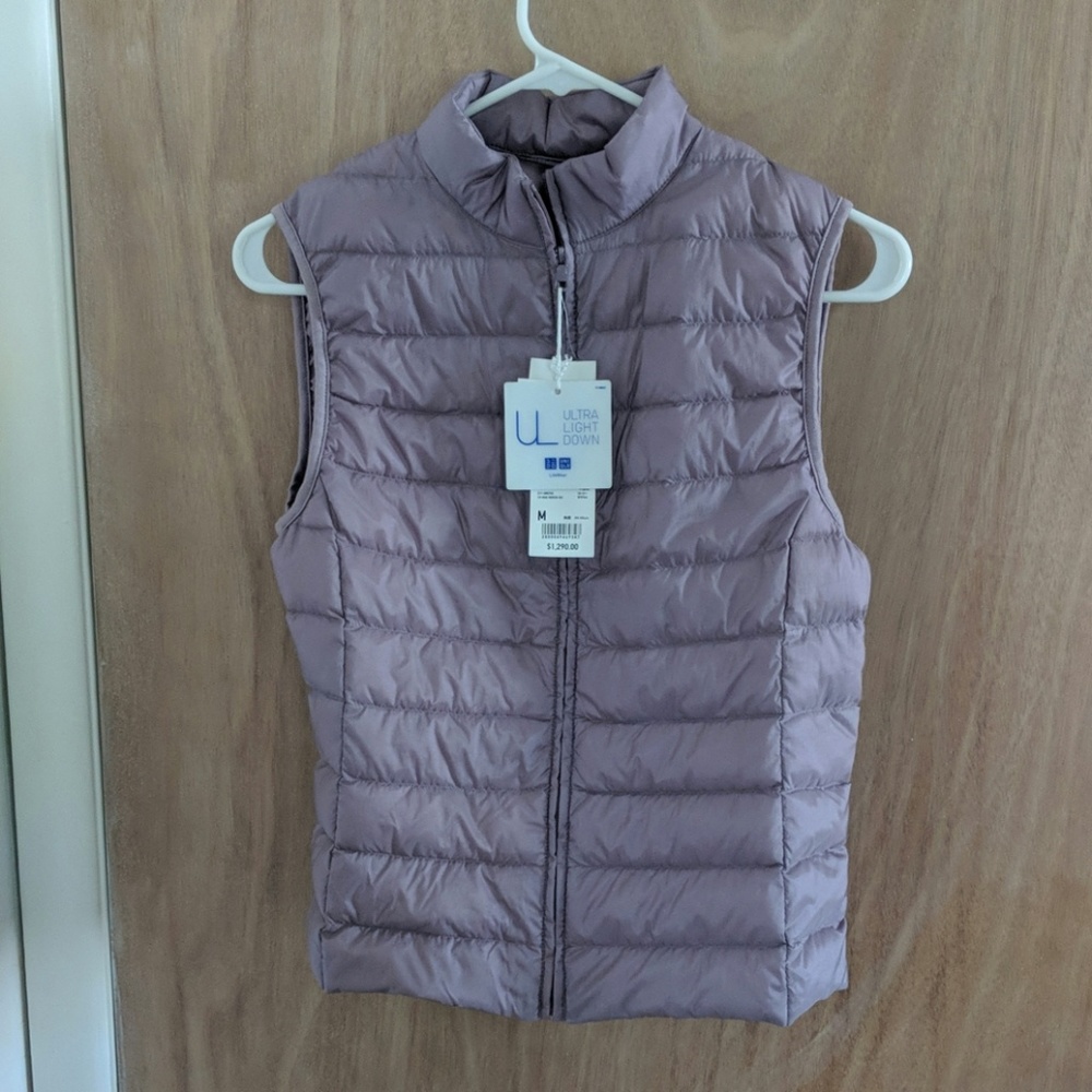 Uniqlo lavender down vest NWT
